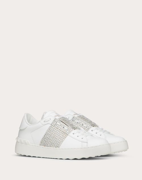 Valentino Garavani - Open Sneaker With Crystals - White/ice - Woman - Sneakers