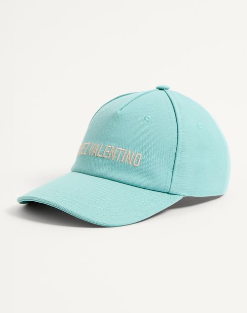 Valentino Garavani - Chez Valentino Cotton Baseball Cap - Pool/butter - Woman - Hats And Gloves