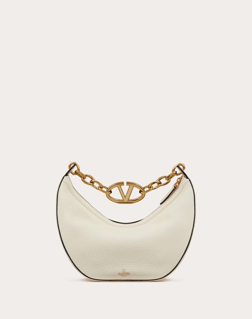 Small Vlogo Moon Hobo Bag In Grainy Calfskin With Chain for Small Vlogo Moon Hobo Bag In Grainy Calfskin With Chain for
