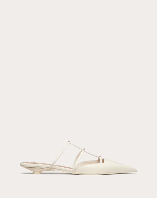 Valentino Garavani - Rockstud Wispy Calfskin Mule 20 Mm - Ivory - Woman - Ballerinas