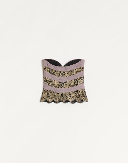 Valentino - Chiffon Top - Grey/mauve/gold - Woman - Shirts And Tops