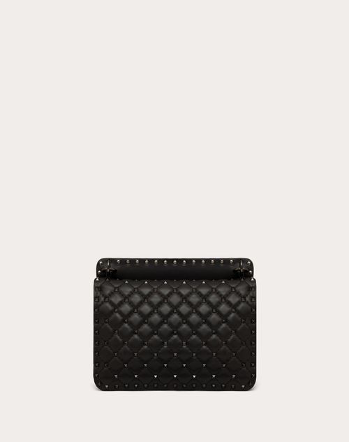 Medium Nappa Rockstud Spike Bag for Woman in Black | Valentino US