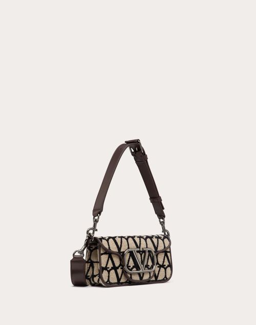Small Locò Toile Iconographe Shoulder Bag for Woman in Beige/black