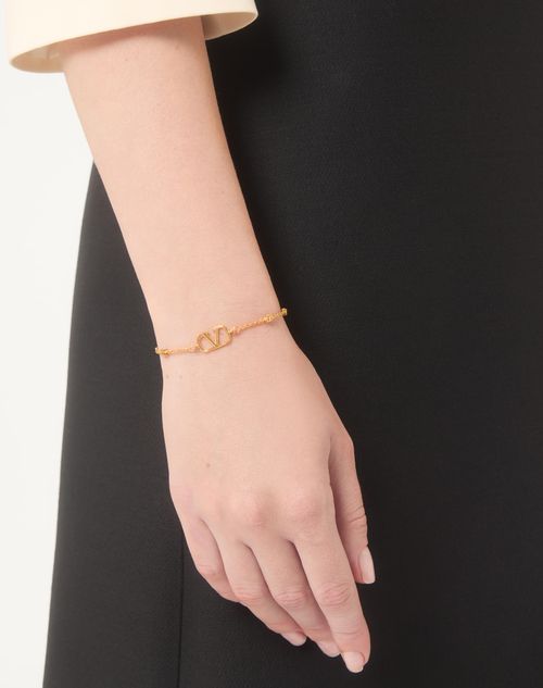Valentino Garavani - Vlogo Signature Metal And Swarovski® Crystal Bracelet - Gold - Woman - Jewellery