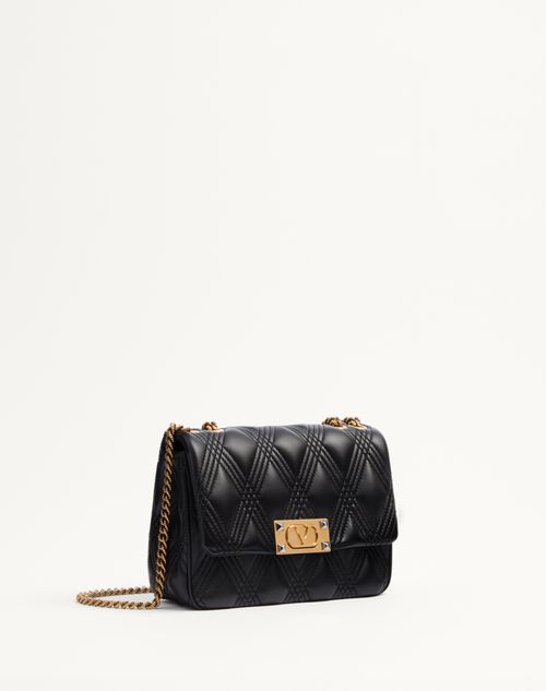 Valentino Garavani - Valentino Garavani Quiltie 67 Medium Shoulder Bag In Quilted Nappa Leather - Black - Woman - Valentino Garavani Quiltie 67