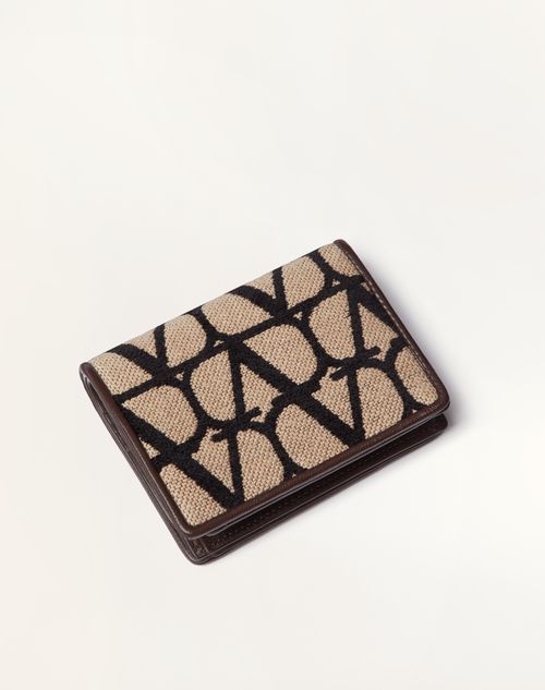 【VALENTINO】TOILE ICONOGRAPHE CARD WALLET Toile Iconographe Card Case With Leather Details for Man in