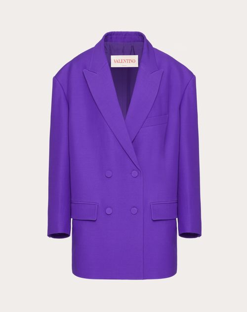 Valentino - Crepe Couture Blazer - Violett - Frau - Jacken Und Mäntel