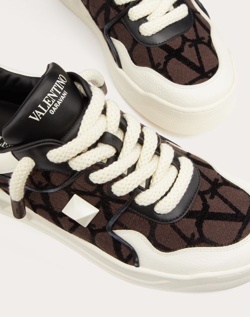 One Stud Xl Low-top Sneaker In Nappa Leather And Toile Iconographe 