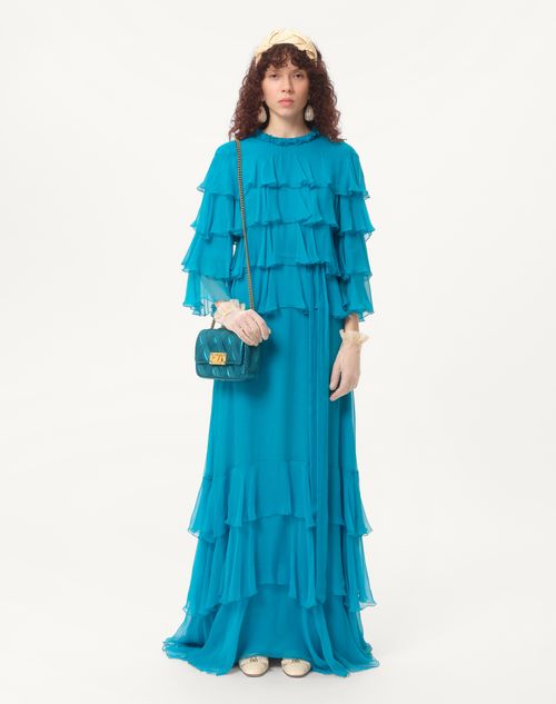 Valentino Garavani - Valentino Garavani Quiltie 67 Small Shoulder Bag In Laminated Nappa Leather - Peacock - Woman - Shoulder Bags
