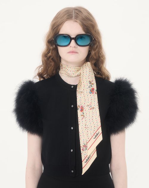Valentino Garavani - Papier Floreal Silk Bandeau Scarf - Butter - Woman - Soft Accessories