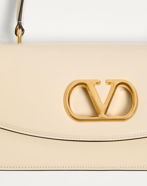 Valentino Garavani - BOLSO VALENTINO GARAVANI VAIN CON MANIJA EN CUERO BRILLANTE DE BECERRO - Manteca - Mujer - Bolsos Con Asa Superior
