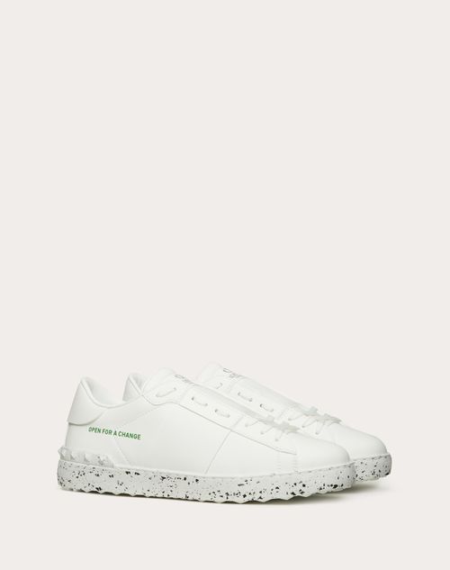 Open For Sneaker Bio-based Material for Man in White/english Green | Valentino