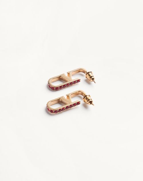 Valentino Garavani - Boucles D'oreilles Valentino Vlogo Signature En Métal Avec Cristaux Swarovski® - Or/multicolore - Femme - Bijoux Et Montres