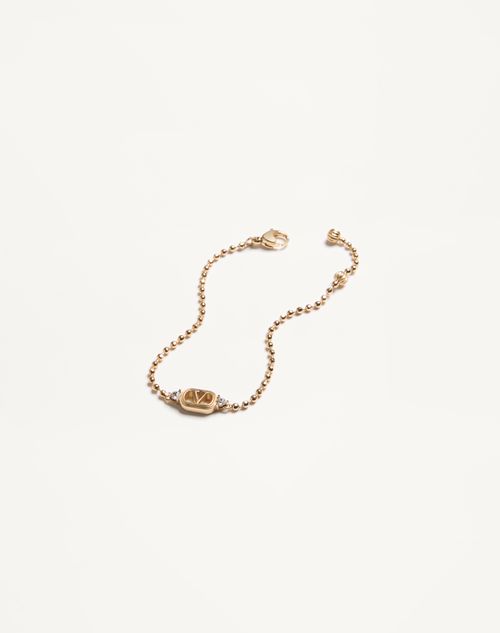 Valentino Garavani - Ovalette Bracelet In Metal And Swarovski® Crystals - Gold/crystal - Woman - Accessories
