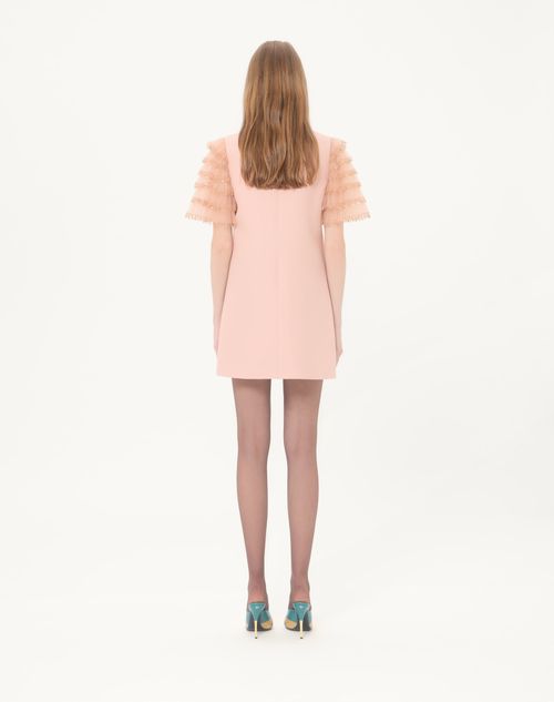 Valentino - Valentino Short Dress In Embroidered Crepe Couture - Vintage Rose - Woman - Dresses