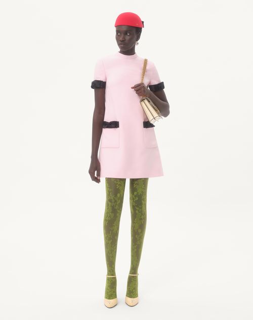 Valentino - Crepe Couture Short Dress - Taffy/black - Woman - Dresses