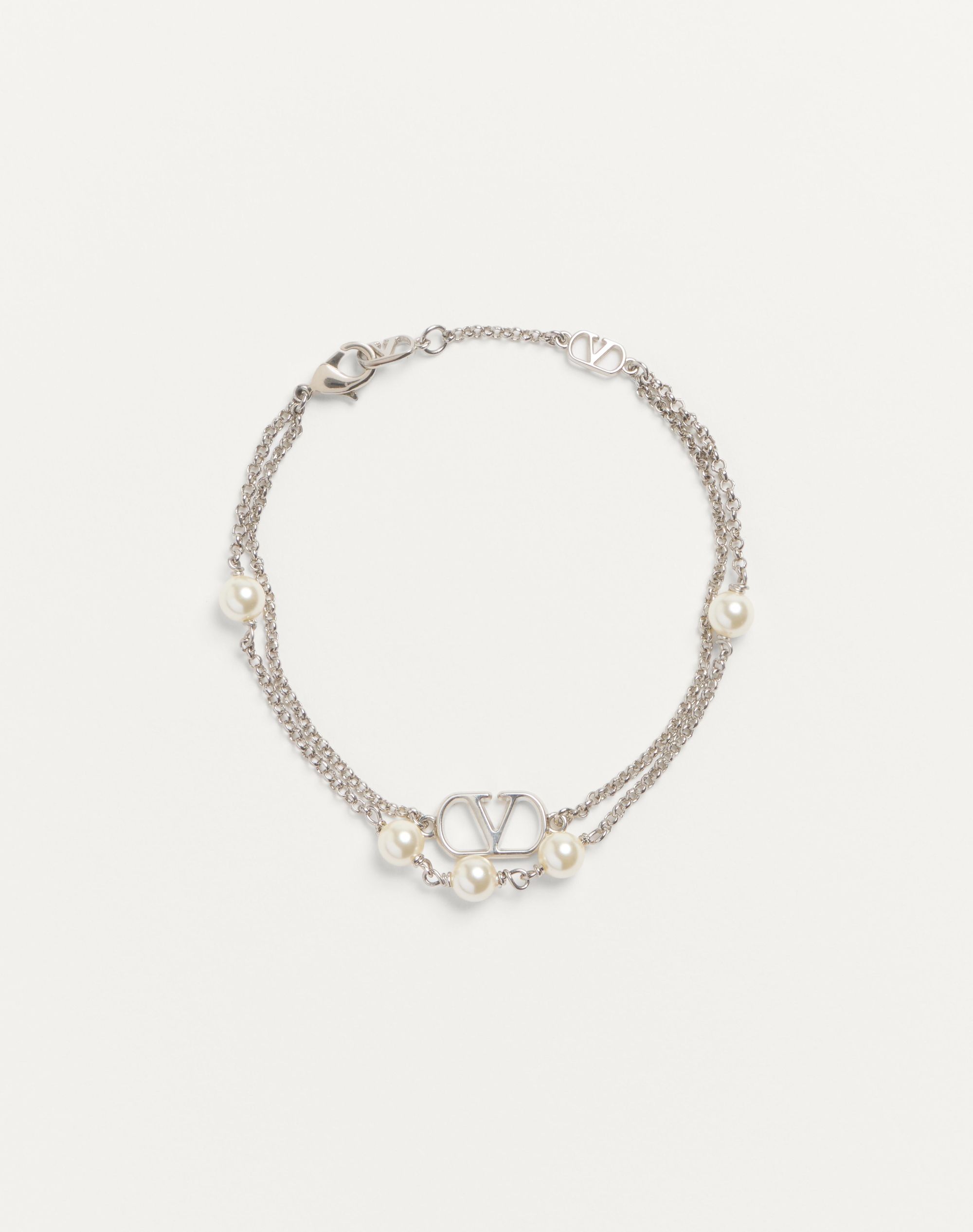 Vlogo Signature Metal Bracelet With Swarovski® Pearls for