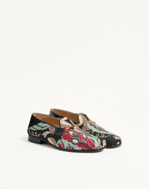 Valentino Garavani - Jiggie Loafer In Gobelin Fabric - Multicolor - Man - New Arrivals