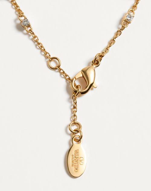 Valentino Garavani - Vlogo Signature Bracelet In Metal, Swarovski® Crystals And Pearls - Gold - Woman - Jewellery