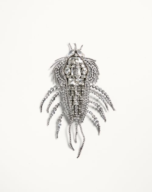 Valentino Garavani - Broche Valentino Garavani Les Glaces De Metal, Tela Y Cristales - Cristal - Hombre - Joyas