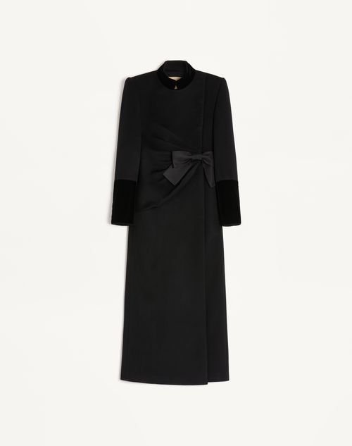 Valentino - Compact Drap Coat - Black - Woman - Coats And Outerwear