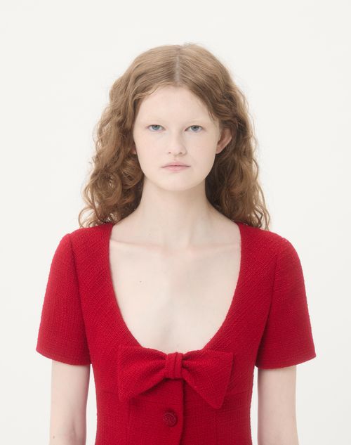 Valentino - Short Dress In Plain Wool Tweed - Paris - Woman - Dresses