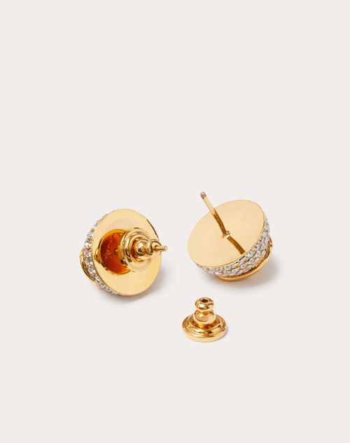 Valentino Garavani - Vロゴ シグネチャー メタル X スワロフスキー® クリスタル ピアス - ゴールド - ウィメンズ - ジュエリー