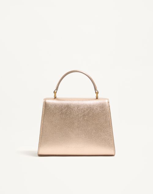 Valentino Garavani - Valentino Garavani Vsling Small Handbag In Laminated Grainy Calfskin - Champagne - Woman - Top Handle Bags