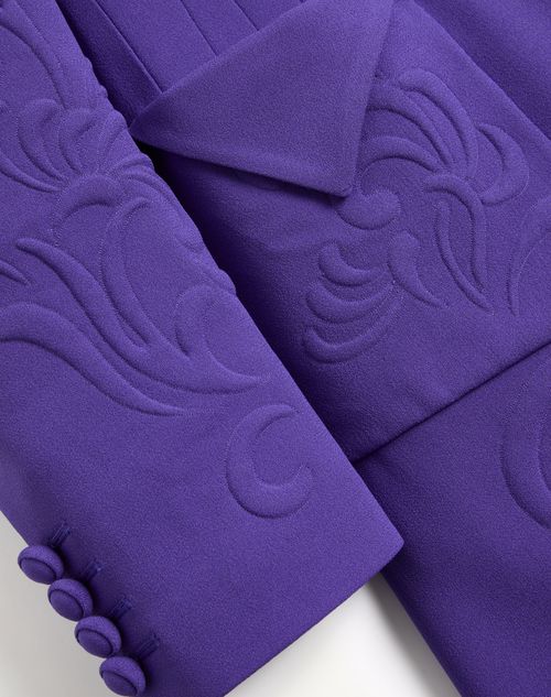 Valentino - Embroidered Cady Satin Coat - Purple - Woman - Coats And Outerwear