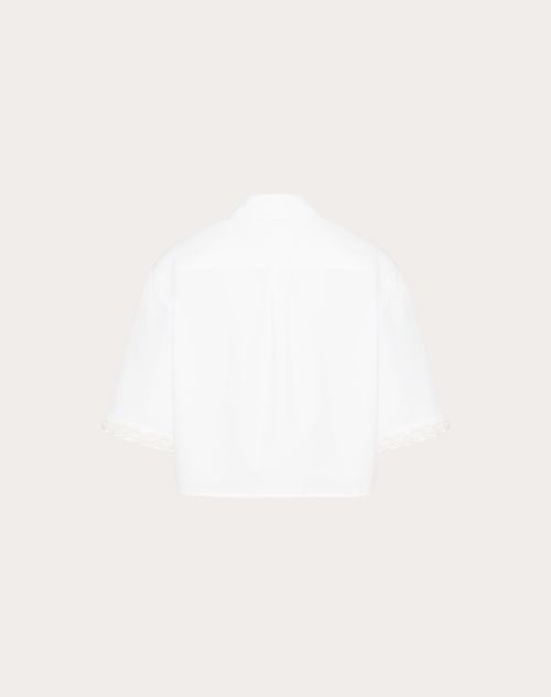 Valentino - Embroidered Compact Popeline Shirt - White - Woman - Shirts And Tops