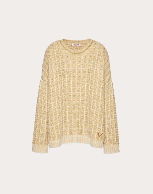 Valentino - Mohair Lurex Sweater - Ivory/gold - Woman - Ready To Wear