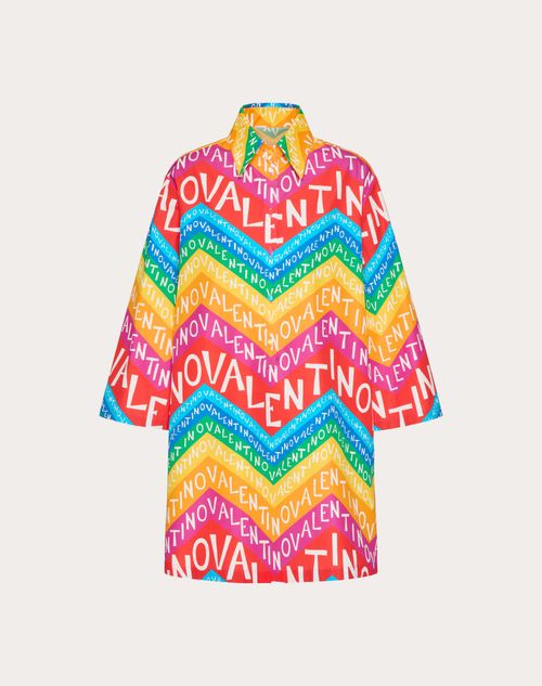 Valentino - Valentino Chevron 24 Popeline Short Dress - Multicolor - Woman - Ready To Wear