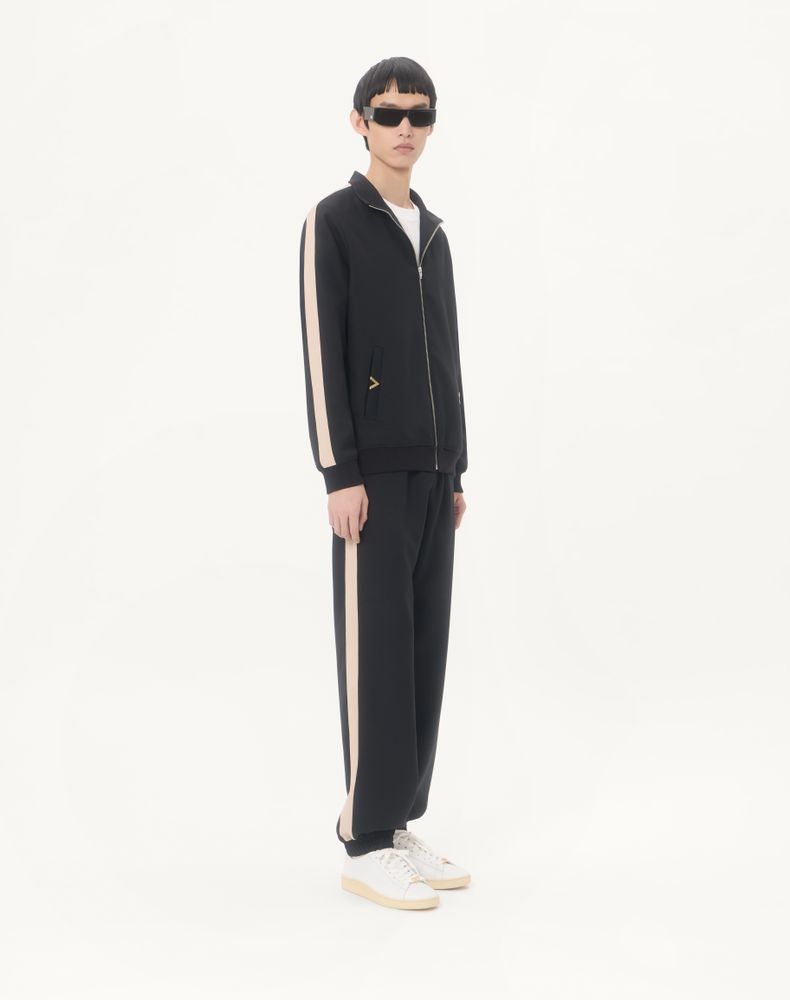 Valentino Nylon Sweatshirt With Vgold Man Black/Butter Xs