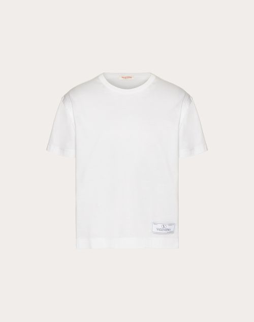 Valentino - T-shirt En Coton Avec Étiquette Couture Maison Valentino - Blanc - Homme - T-shirts Et Sweat-shirts