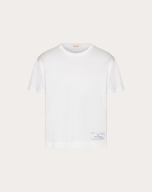 Valentino - Cotton T-shirt With Maison Valentino Tailoring Label - White - Man - T-shirts And Sweatshirts