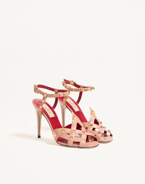 Valentino Garavani - Studdy Kidskin Sandal 100mm - Pink - Woman - Sandals
