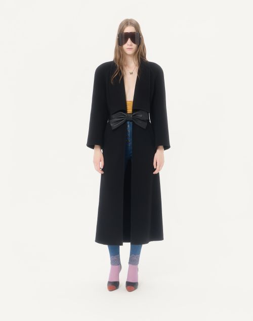 Valentino - Soft Drap Coat - Black - Woman - Coats And Outerwear