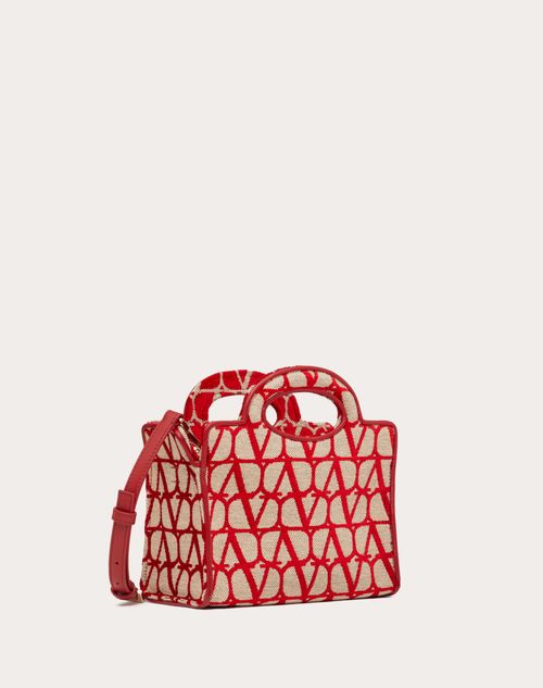 Valentino Garavani - Le Troisième Mini Shopping Bag In Toile Iconographe - Beige/red - Woman - Totes