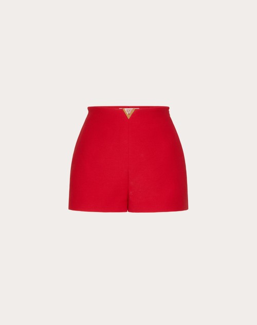 RED Valentino bird-print silk shorts - White