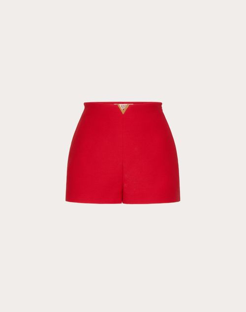 Valentino - Crepe Couture Shorts - Red - Woman - Pants And Shorts