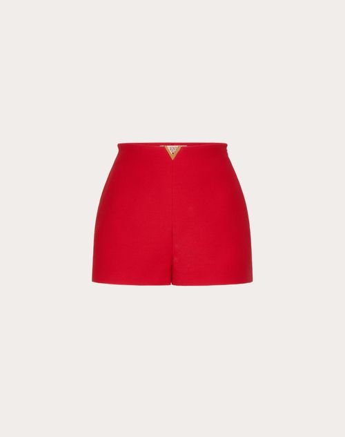 Valentino - Shorts In Crepe Couture - Rosso - Donna - Pantaloni E Shorts