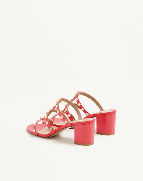 Valentino Garavani - Rockstud Calfskin Leather Slide Sandal 60 Mm - Orange - Woman - Sandals