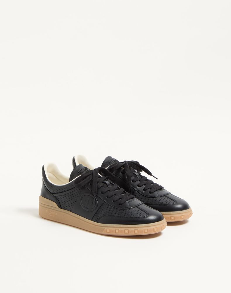 Valentino Garavani Upvillage Low-Top Perforated Nappa Leather Sneaker Man Black 42