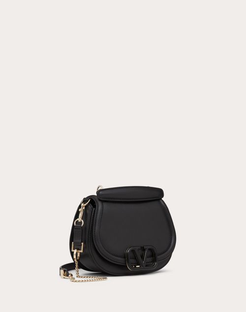 Valentino Small Vsling Handbag In Grainy Calfskin Black