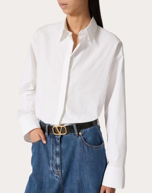 Reversible Vlogo Signature Belt In Glossy Calfskin 30 Mm for Reversible Vlogo Signature Belt In Glossy Calfskin 30 Mm for