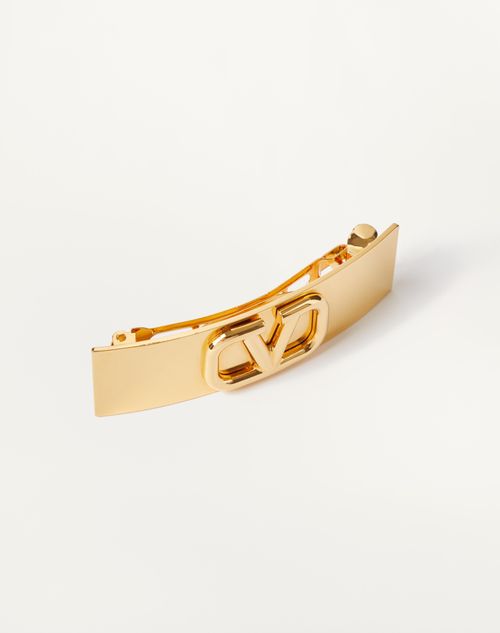 Vlogo Signature Metal Hair Clip for Woman in Gold Valentino PH