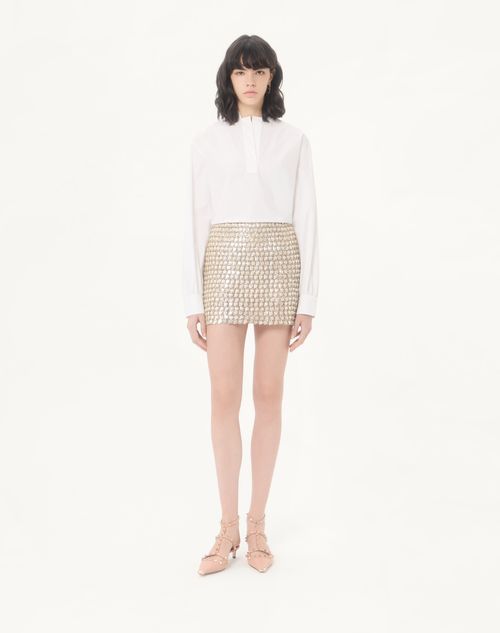 Valentino - Cotton Popeline Top - White - Woman - Shirts And Tops