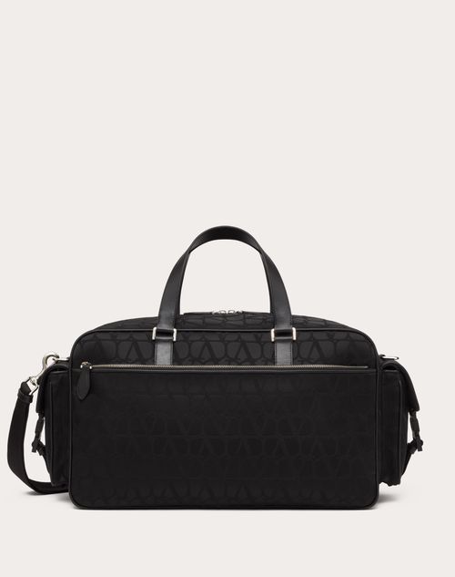 Valentino Garavani - Toile Iconographe Duffle In Technical Fabric With Leather Details - Black - Man - Bags