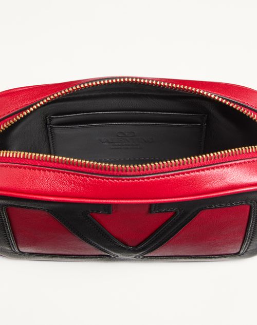 Valentino Garavani - VALENTINO GARAVANI VIVA SUPERSTAR NAPPA LEATHER BELT BAG - Red/black - Woman - Belt Bags