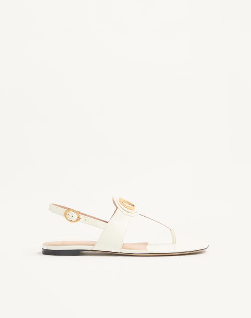 Valentino Garavani - Vlogo Signature Thong Sandal In Calfskin - Ivory - Woman - Sandals